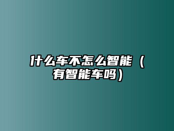 什么車不怎么智能（有智能車嗎）