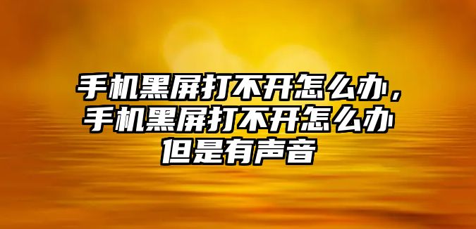 手機黑屏打不開怎么辦，手機黑屏打不開怎么辦但是有聲音