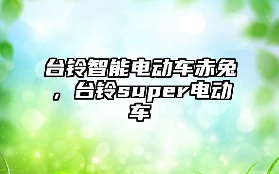 臺鈴智能電動車赤兔，臺鈴super電動車