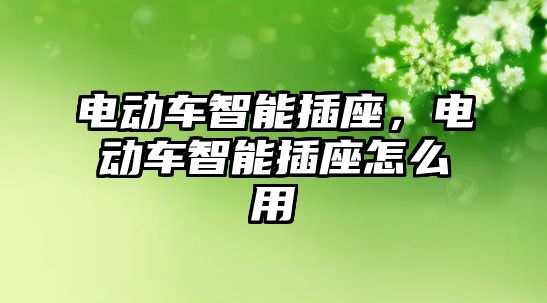 電動車智能插座，電動車智能插座怎么用