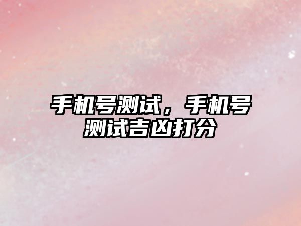 手機號測試，手機號測試吉兇打分