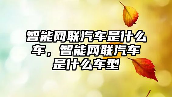 智能網(wǎng)聯(lián)汽車是什么車，智能網(wǎng)聯(lián)汽車是什么車型