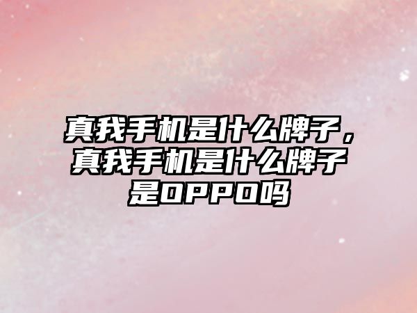 真我手機是什么牌子，真我手機是什么牌子是OPPO嗎