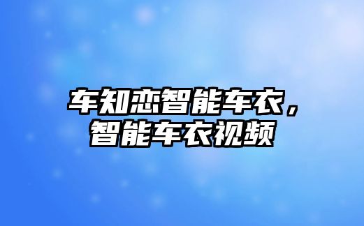 車知戀智能車衣，智能車衣視頻