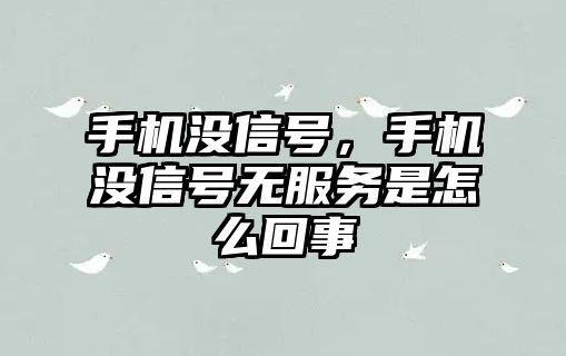 手機沒信號，手機沒信號無服務是怎么回事