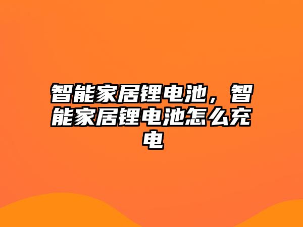 智能家居鋰電池，智能家居鋰電池怎么充電