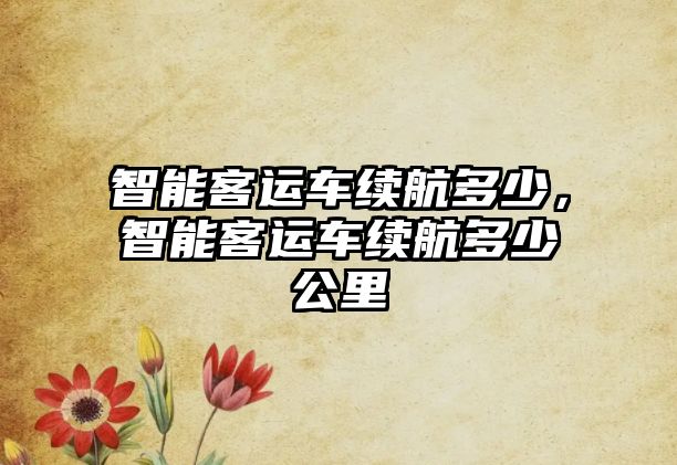 智能客運車續航多少，智能客運車續航多少公里